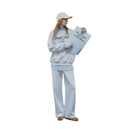 Cotton Curved Wide-Leg Pants