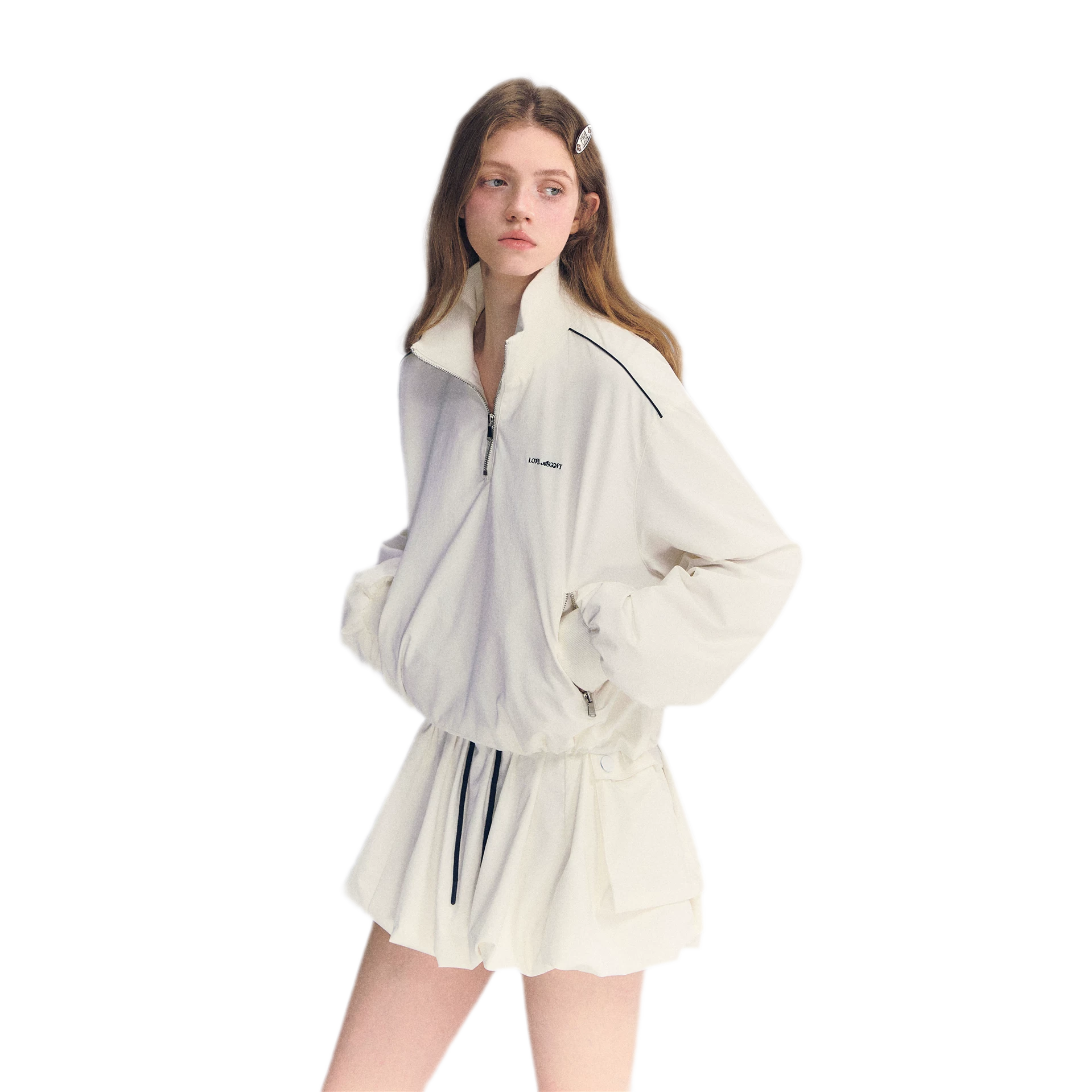 Half-Zip Drawstring Jacket