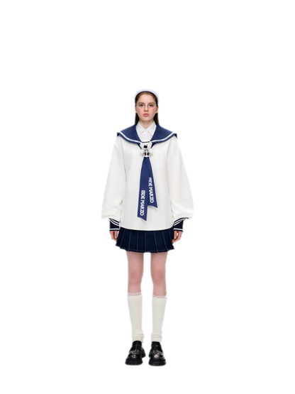 Sailor Collar Long Sleeve Top