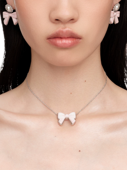 Ceramic Double-Sided Bow Necklace