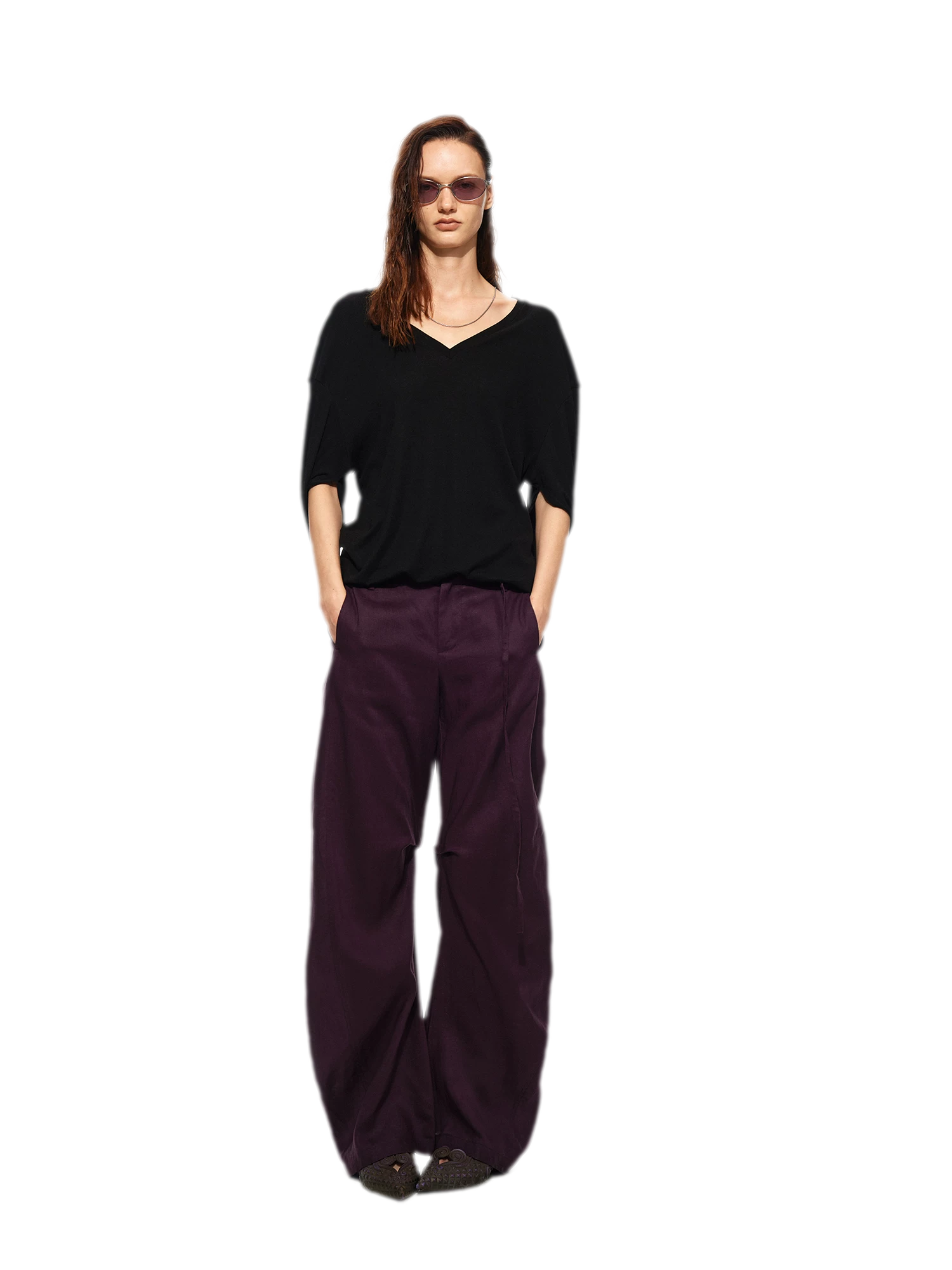 Linen Tencel Curved Pants