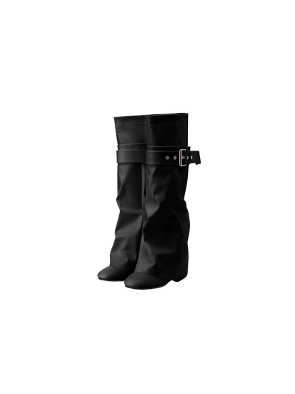 Low Heel 4cm Pants Tube Boots