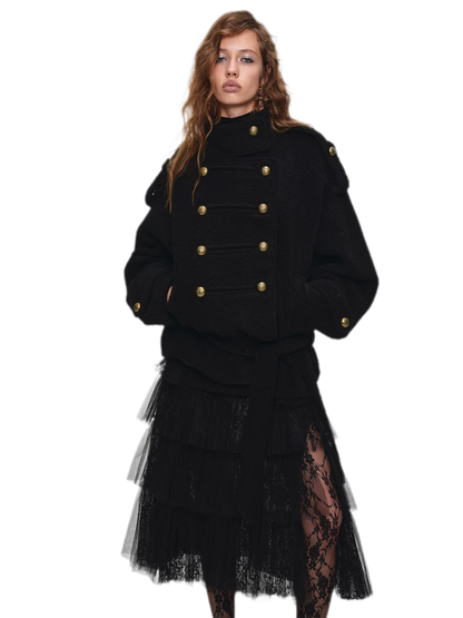 Wool Blend Napoleon Coat