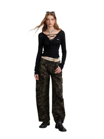 Vintage Curved-Leg Cargo Pants