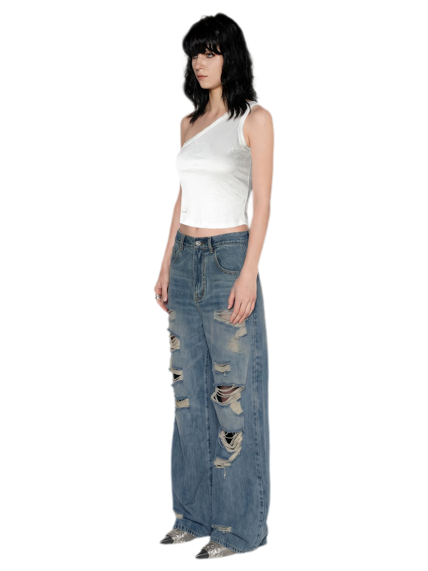 Acetate Asymmetrical Tank Top