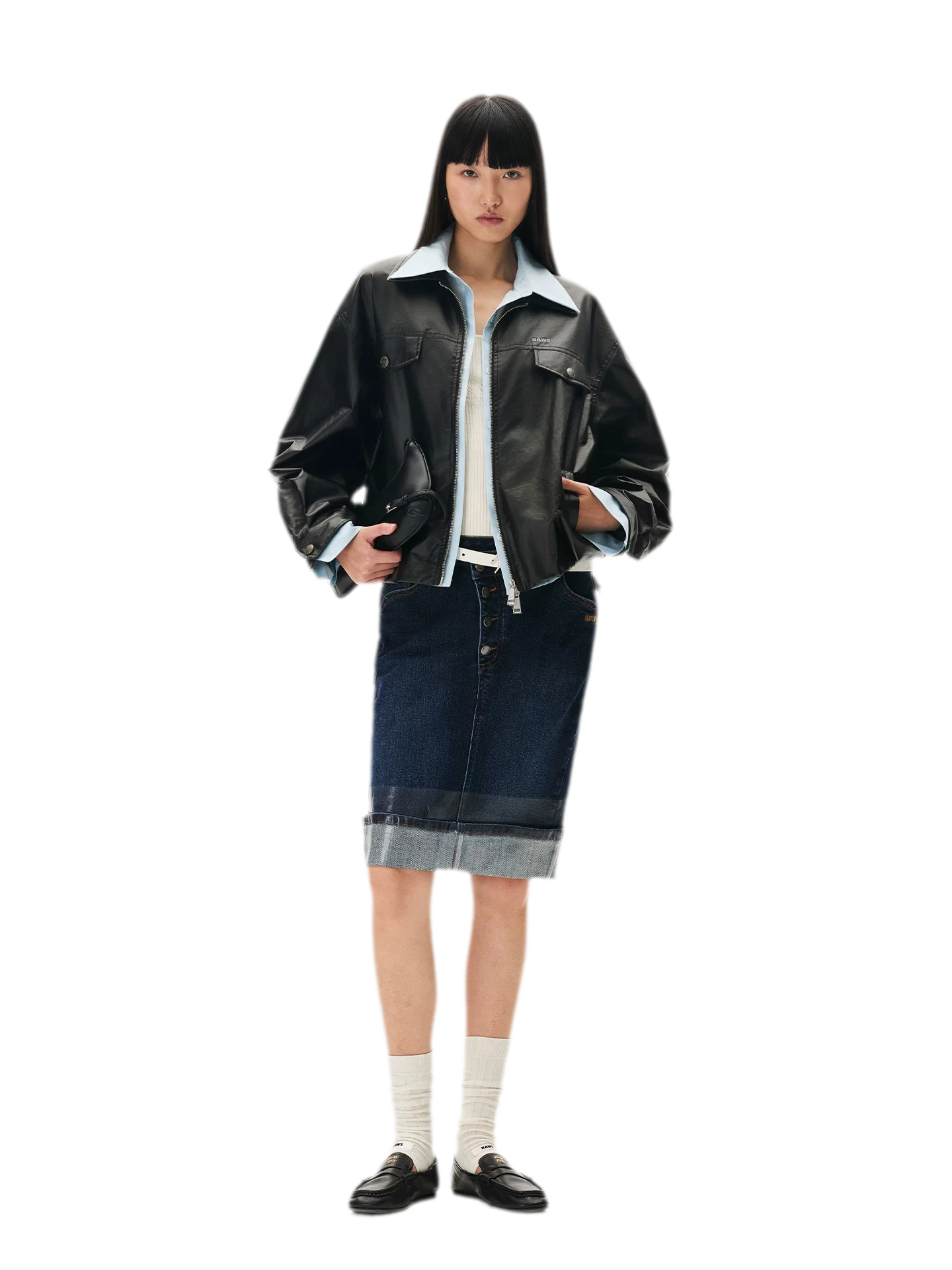 Matte Cropped Deconstructed Jacket