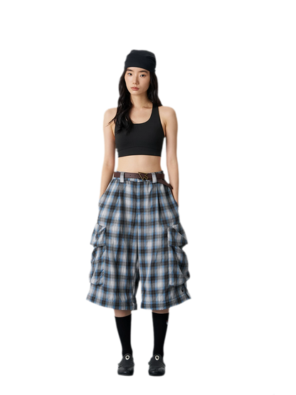 Yarn-Dyed Plaid Convertible Pants