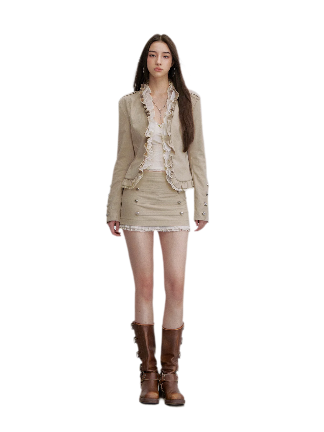 Lace Trim Mini Skirt