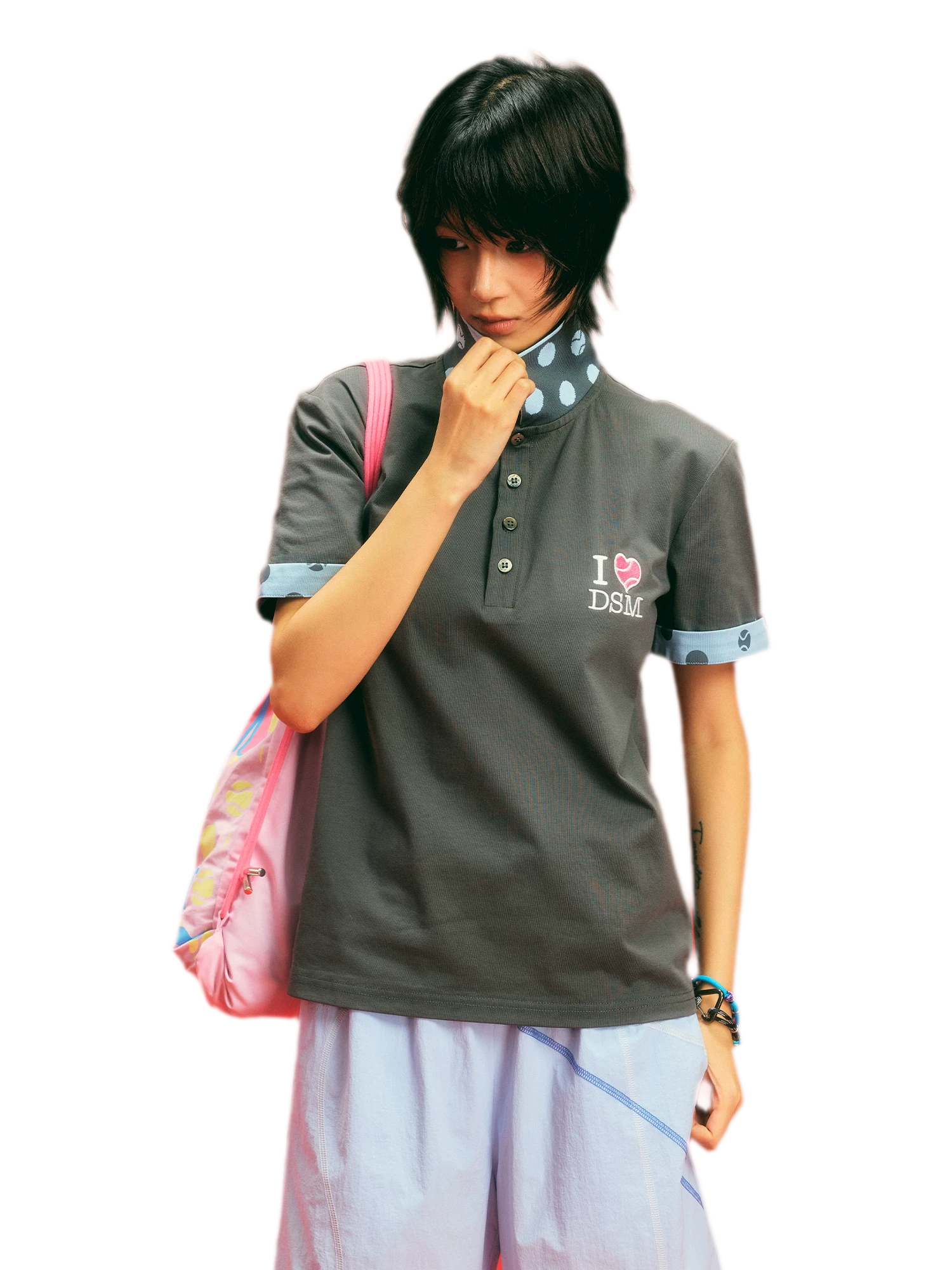 Sorona Polka-Dot Tennis Polo