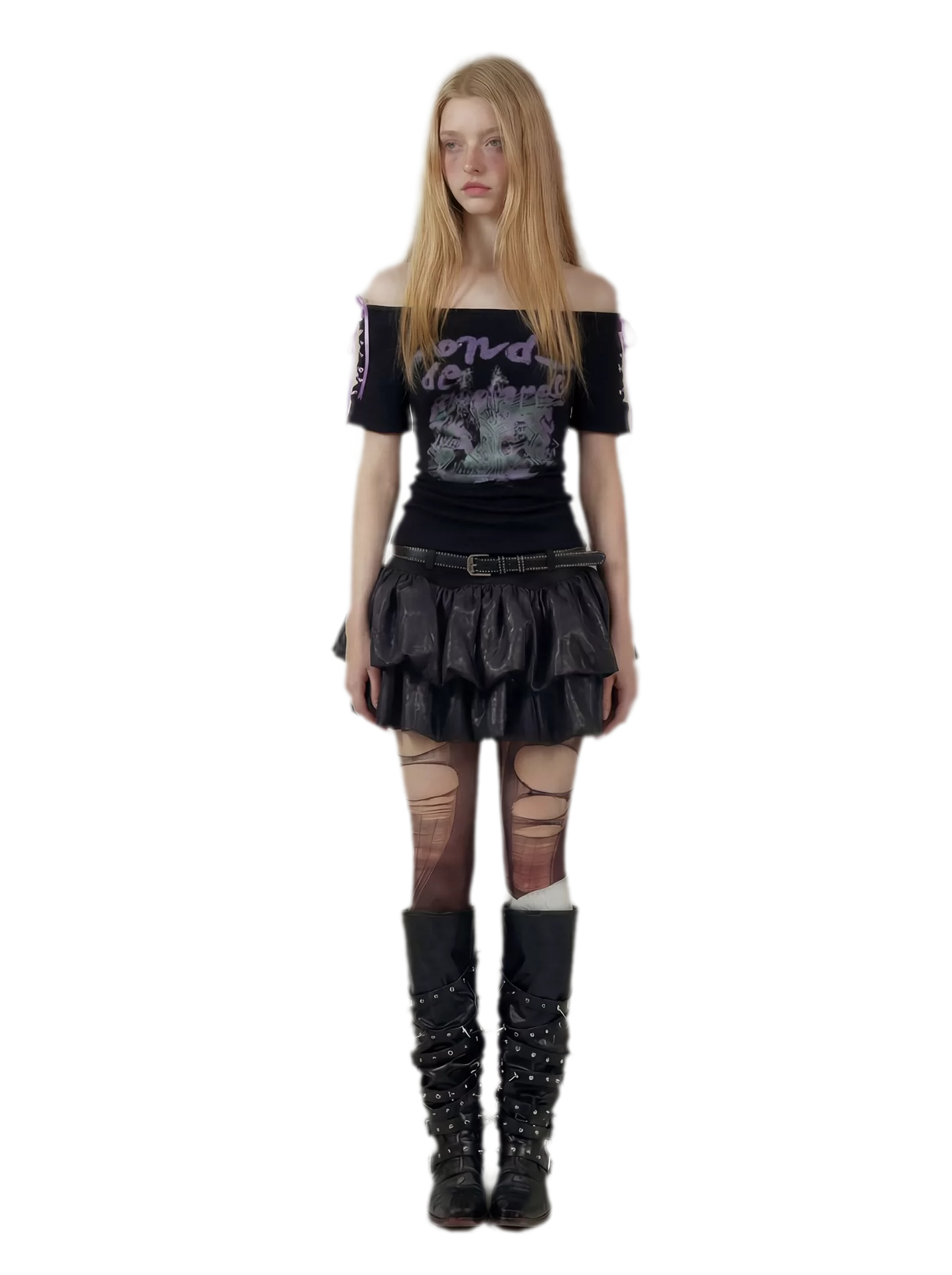Layered Ruffle Gothic Mini Skirt