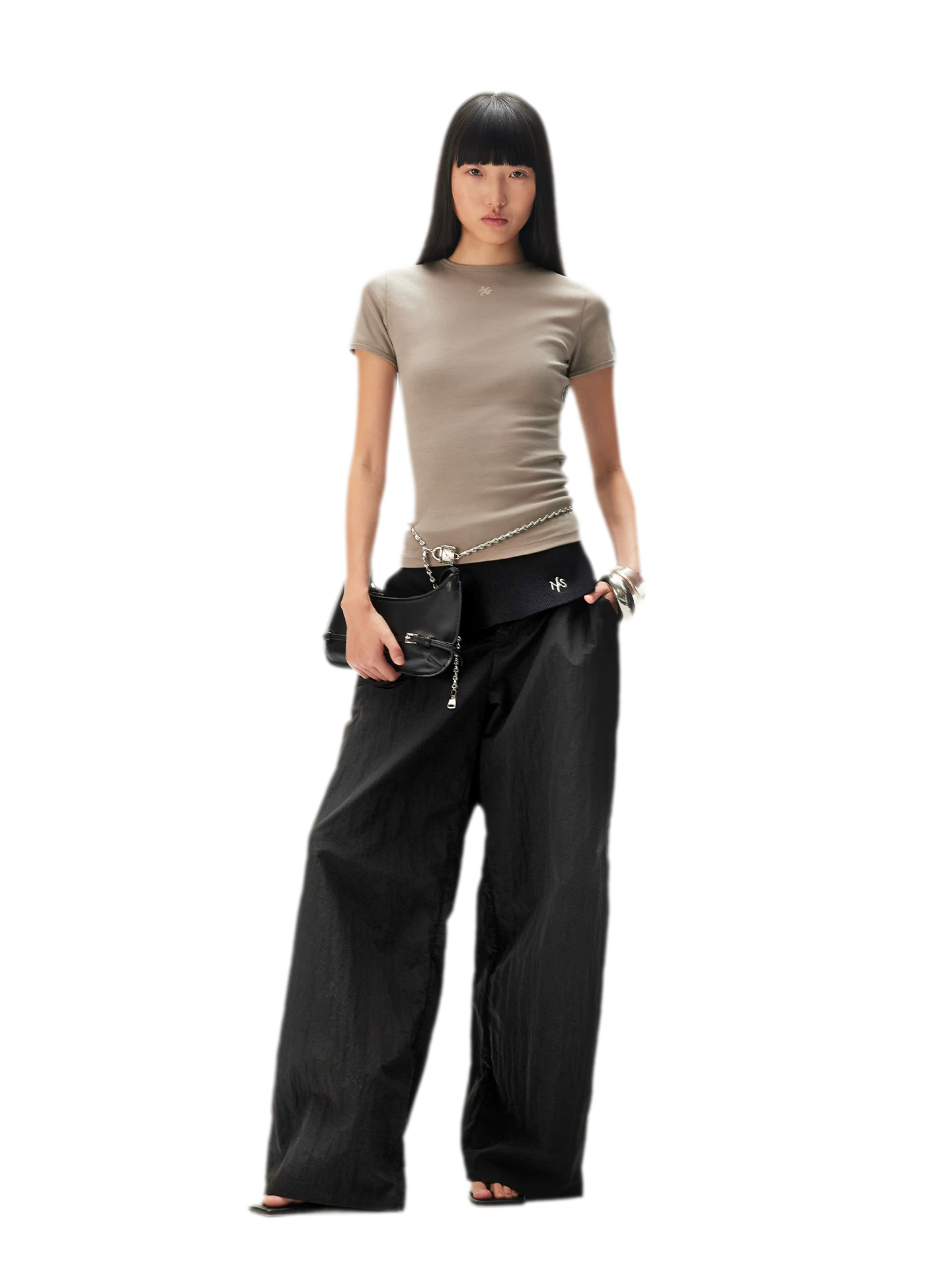 Asymmetric Wide-Leg Pants