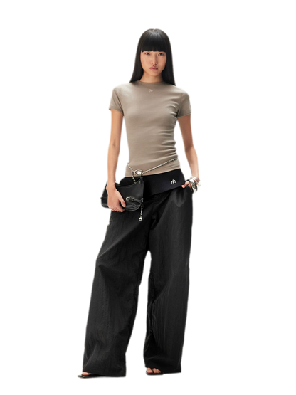 Asymmetric Wide-Leg Pants