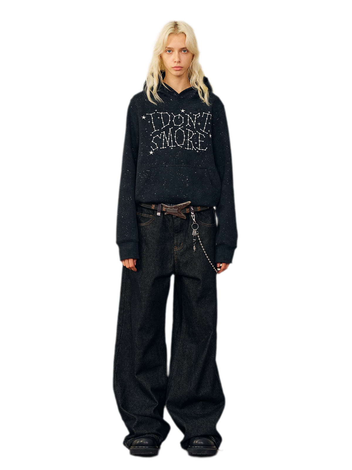 Starry Glitter Oversized Hoodie