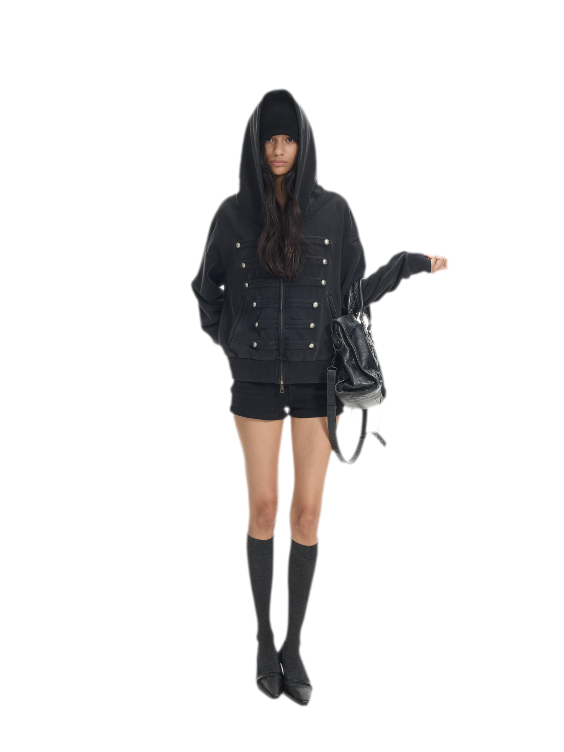 Washed Napoleon Hooded Jacket