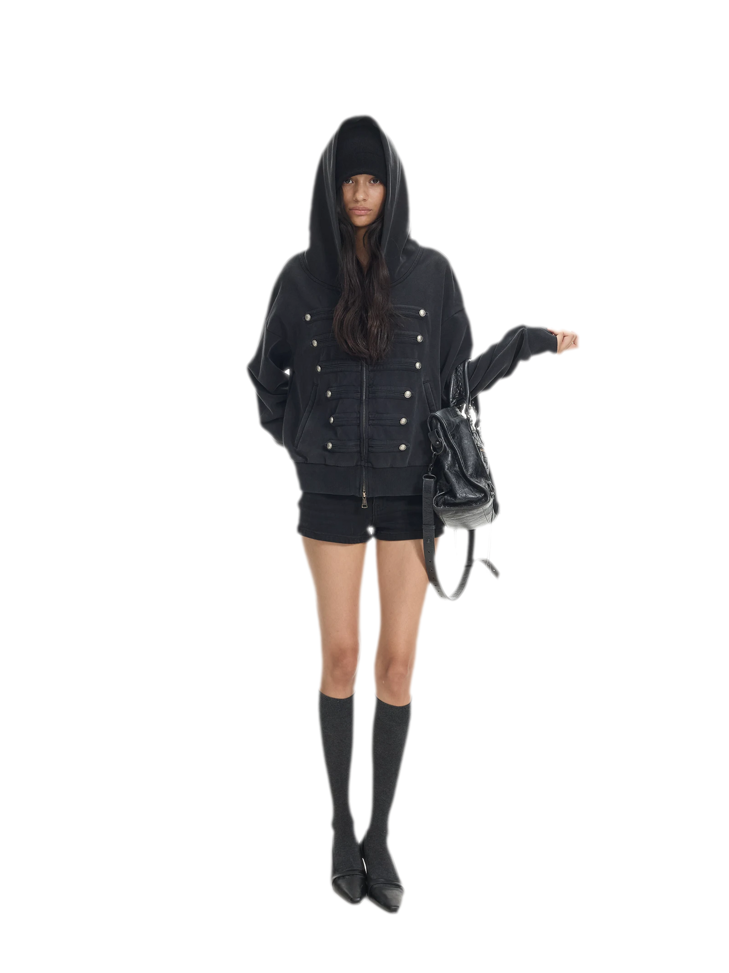 Washed Napoleon Hooded Jacket