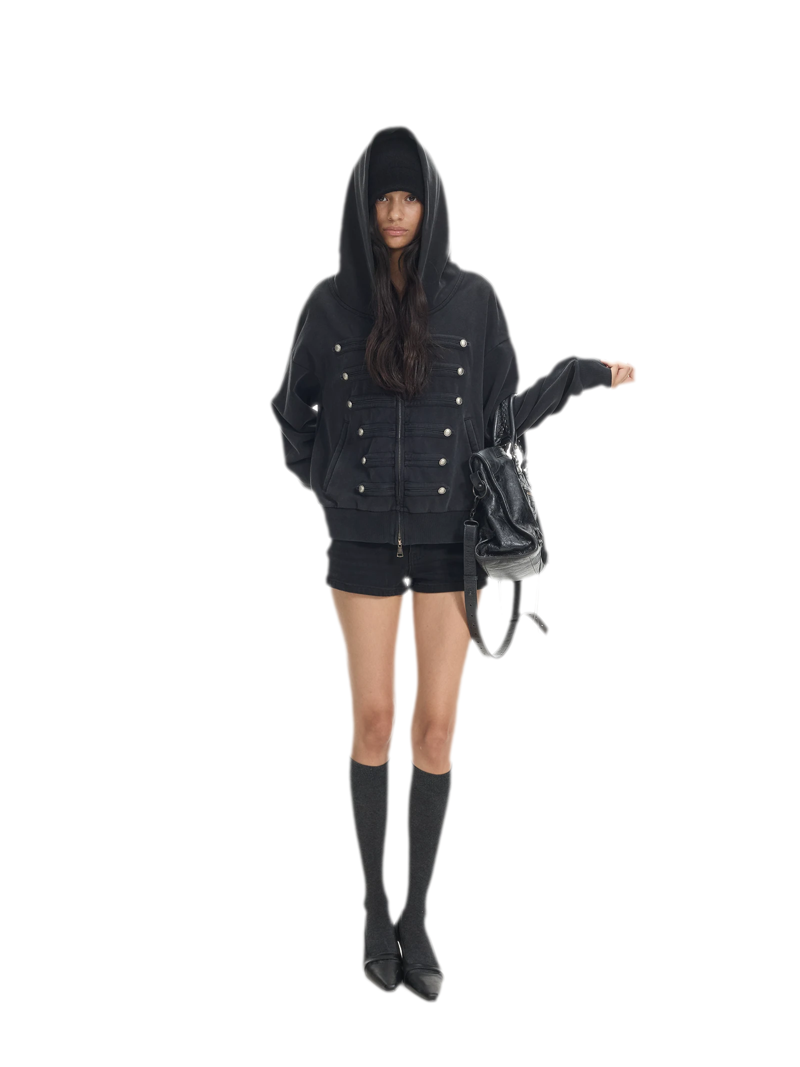 Washed Napoleon Hooded Jacket