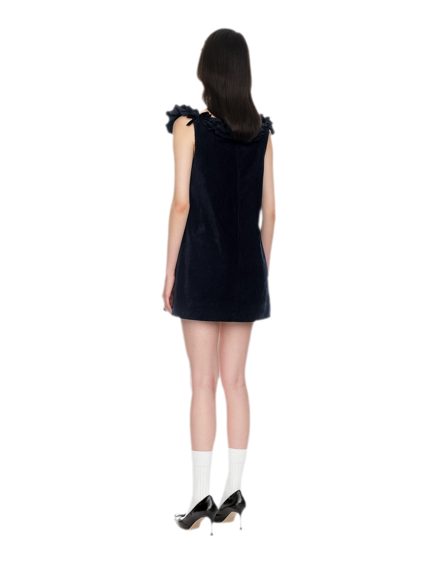 Ruffled Bow A-Line Mini Dress