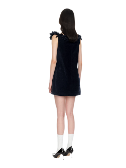 Ruffled Bow A-Line Mini Dress