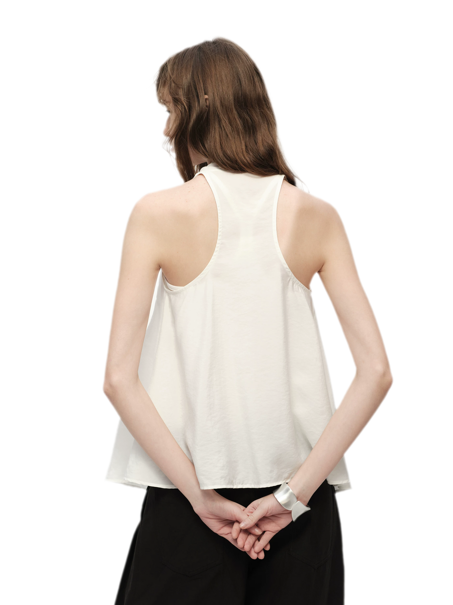White Lyocell V-Neck Cami