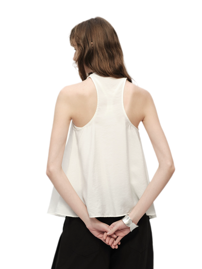 White Lyocell V-Neck Cami