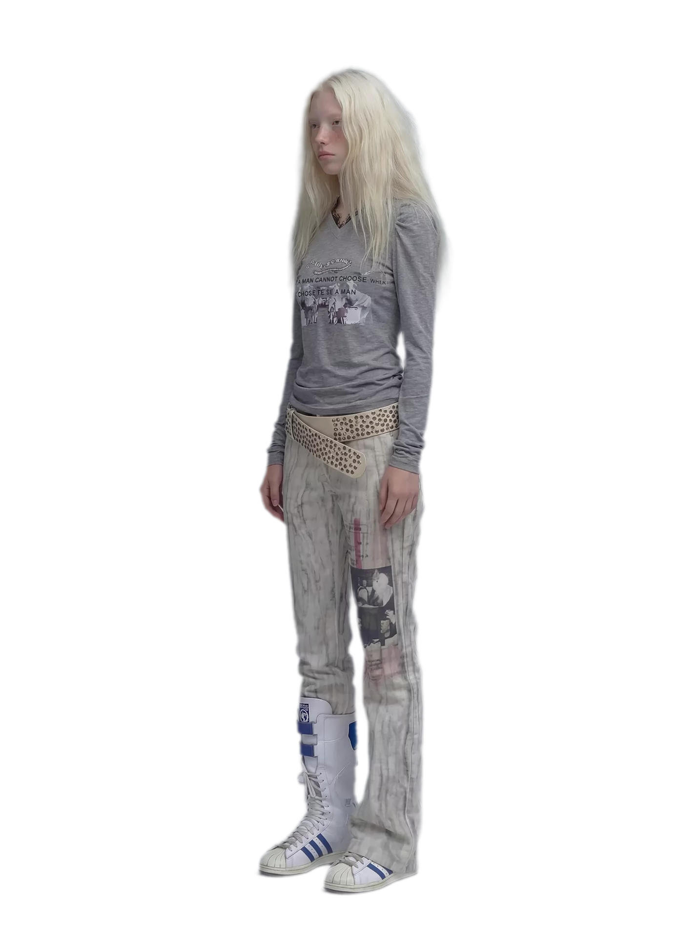 Washed Flared Low-Rise Jeans
