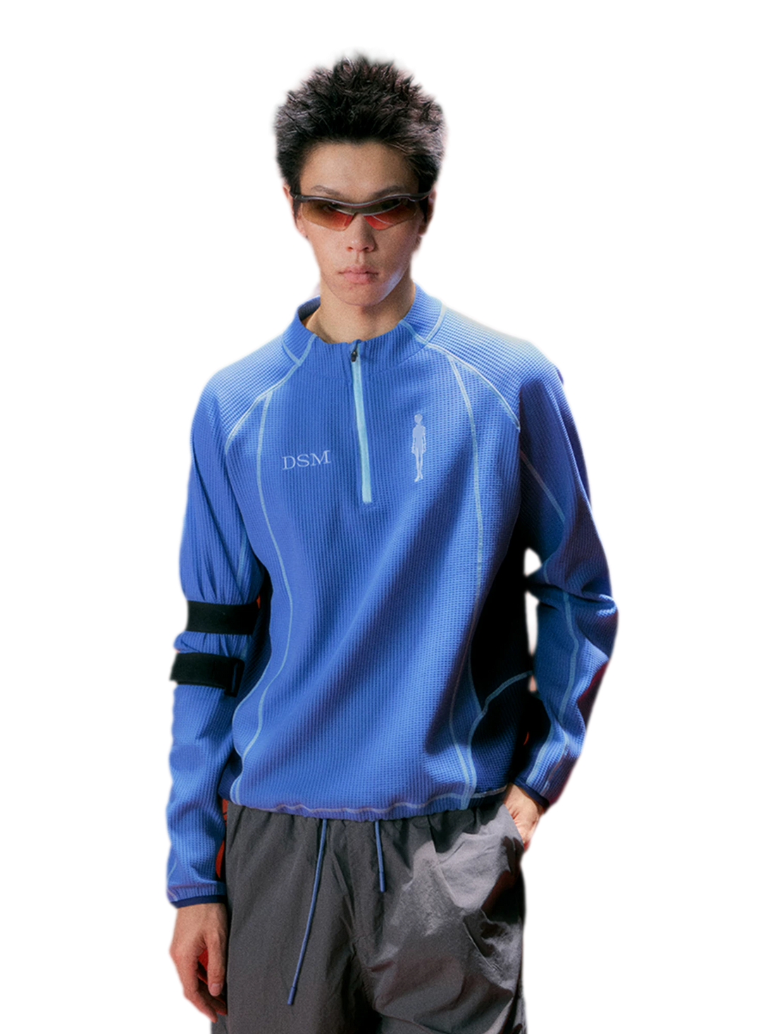 Waffle-Knit Colorblock Combat Top