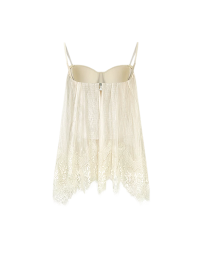 Fishbone Ruffle Chiffon Bustier Top