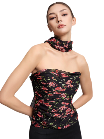 Ruched Strapless Bustier Top