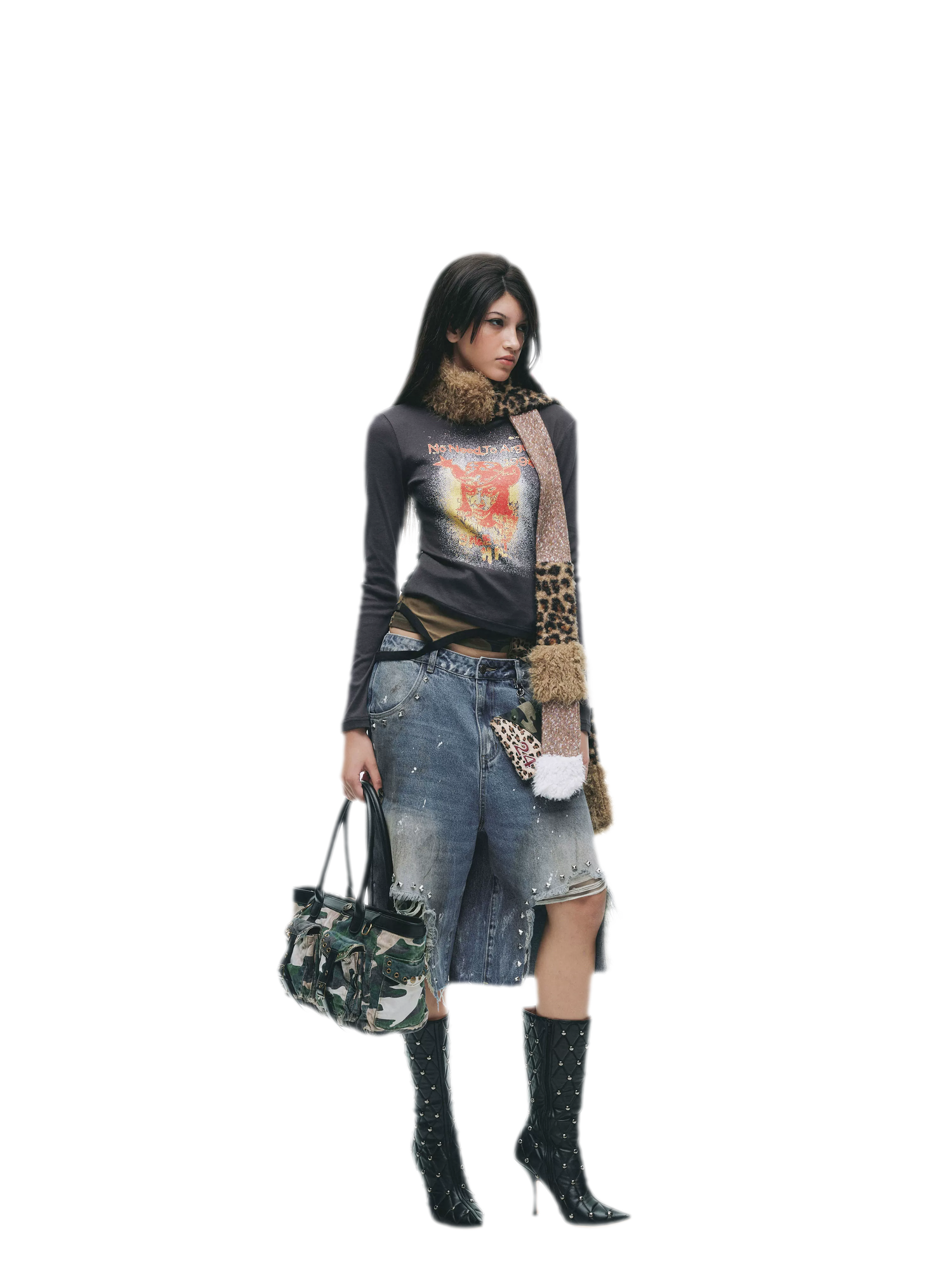 Graphic Buckle Cropped T-Shirt