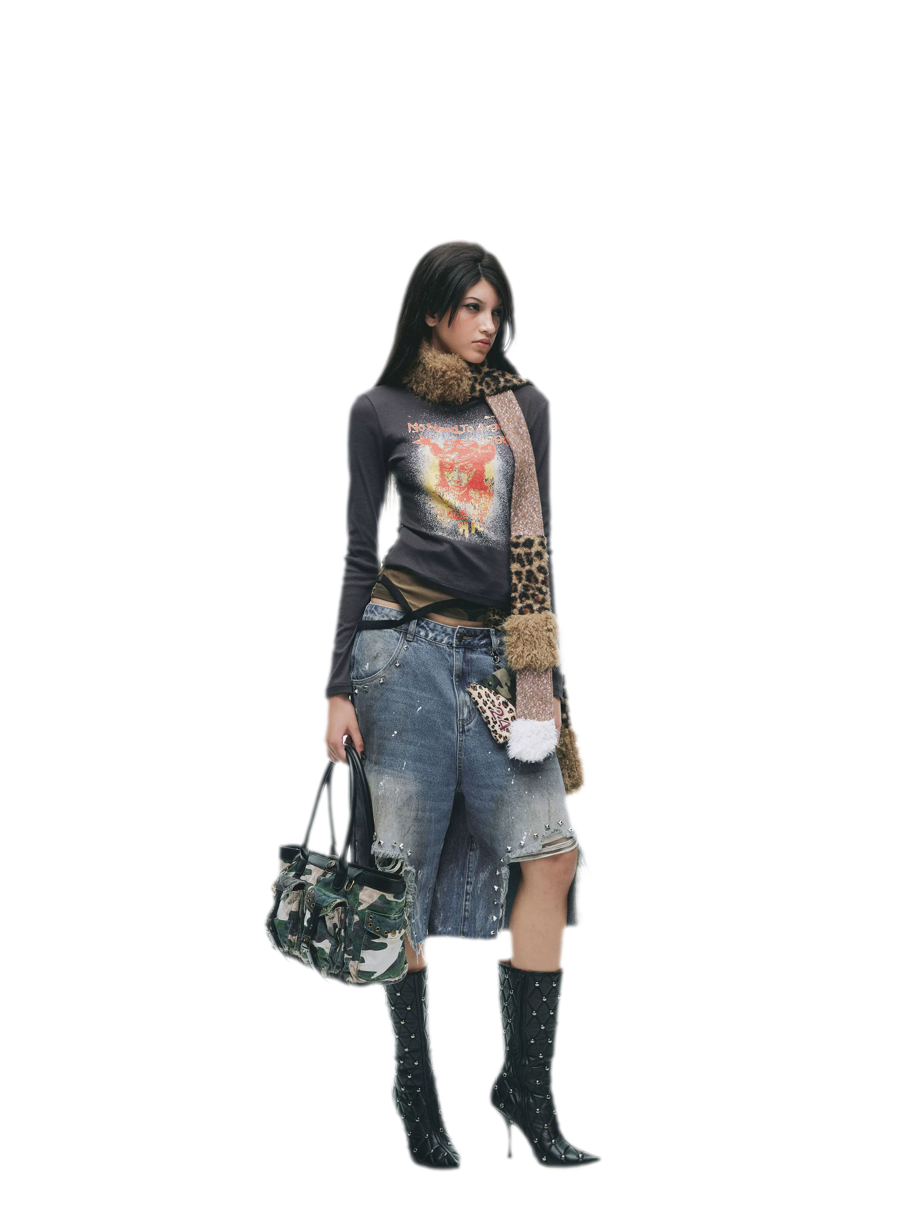 Graphic Buckle Cropped T-Shirt