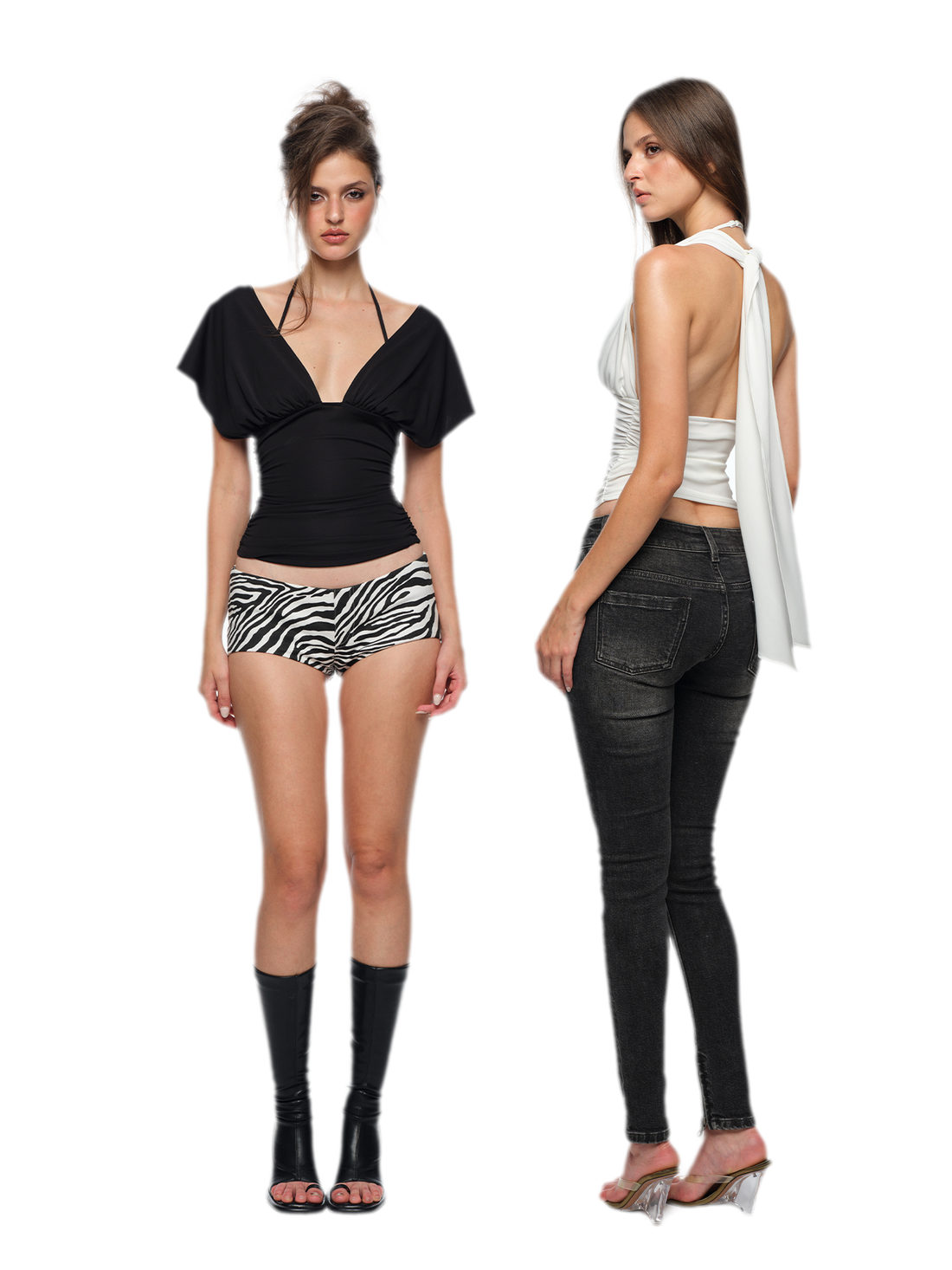 Deep V Ruched Top