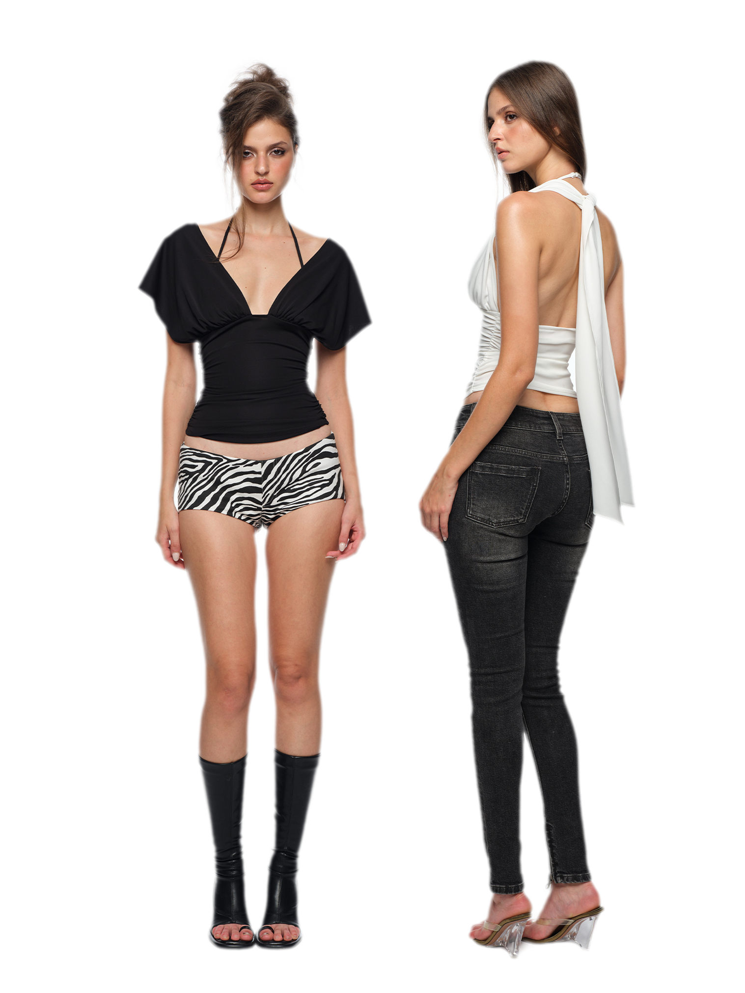 Deep V Ruched Top