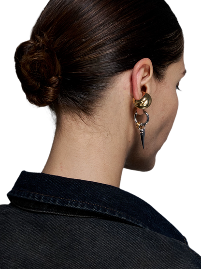 Gold &amp; Silver Tooth Design Earrings