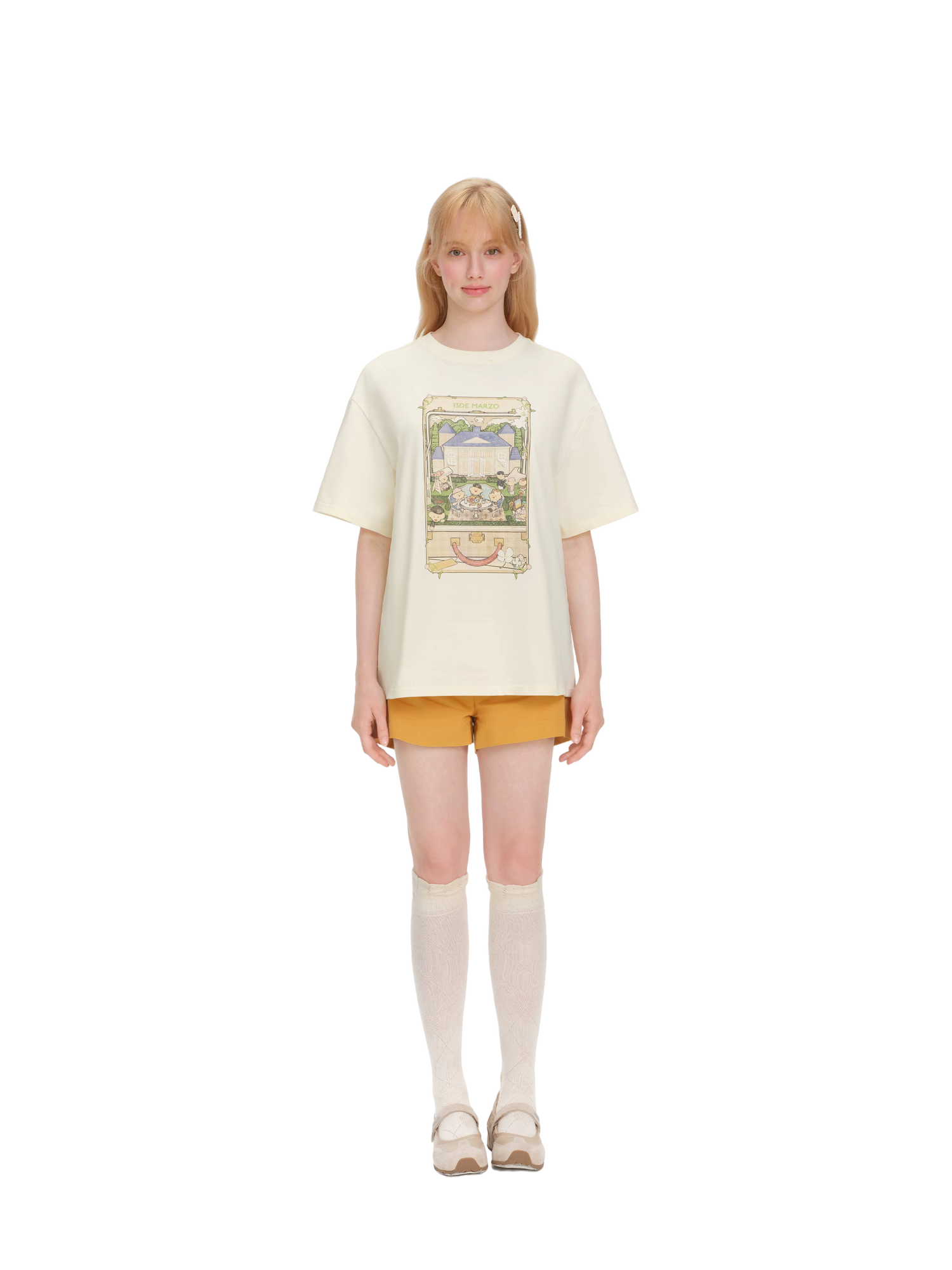 Unisex Bear Manor Party Illustration Loose T-shirt
