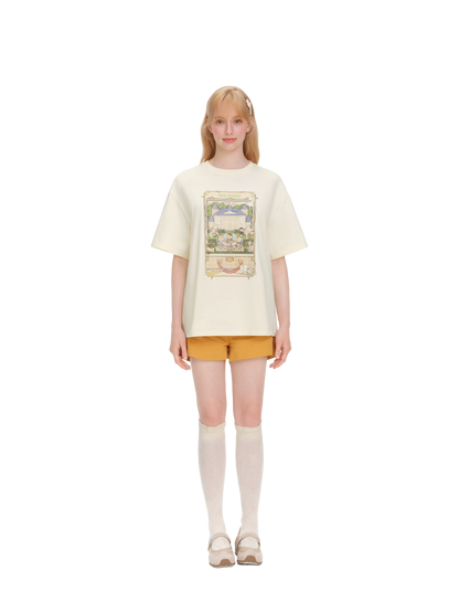 Unisex Bear Manor Party Illustration Loose T-shirt
