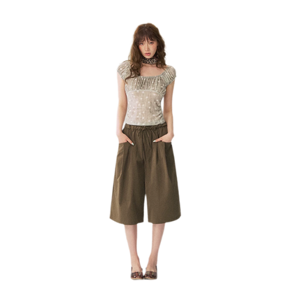 Polka Dot Ruched T-Shirt