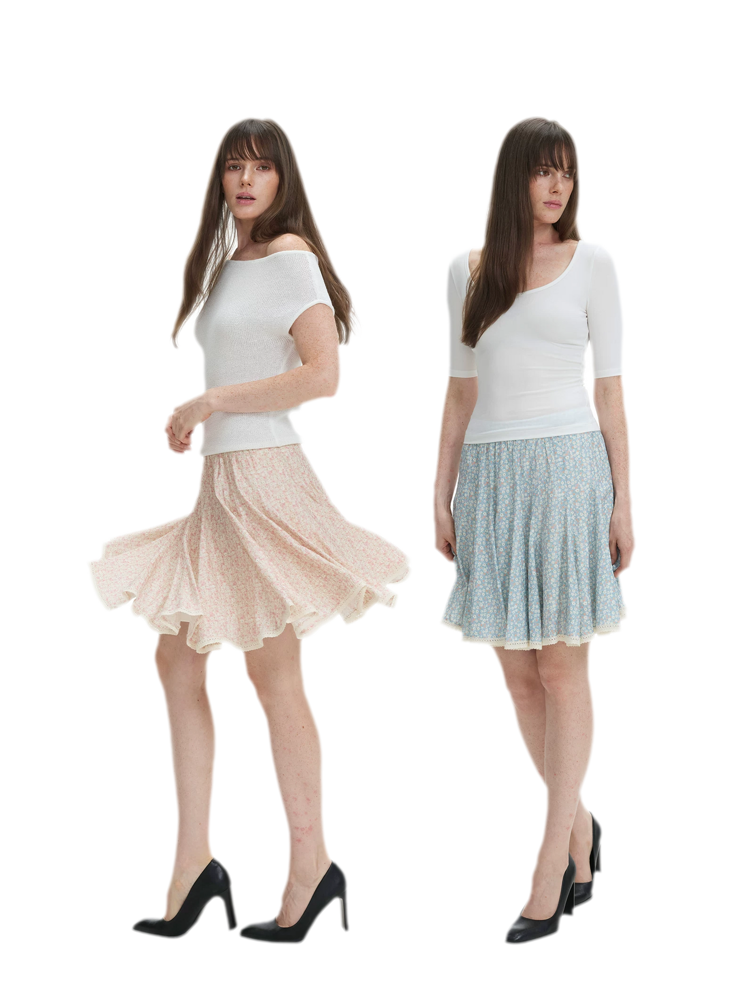 Floral Lace Midi Skirt
