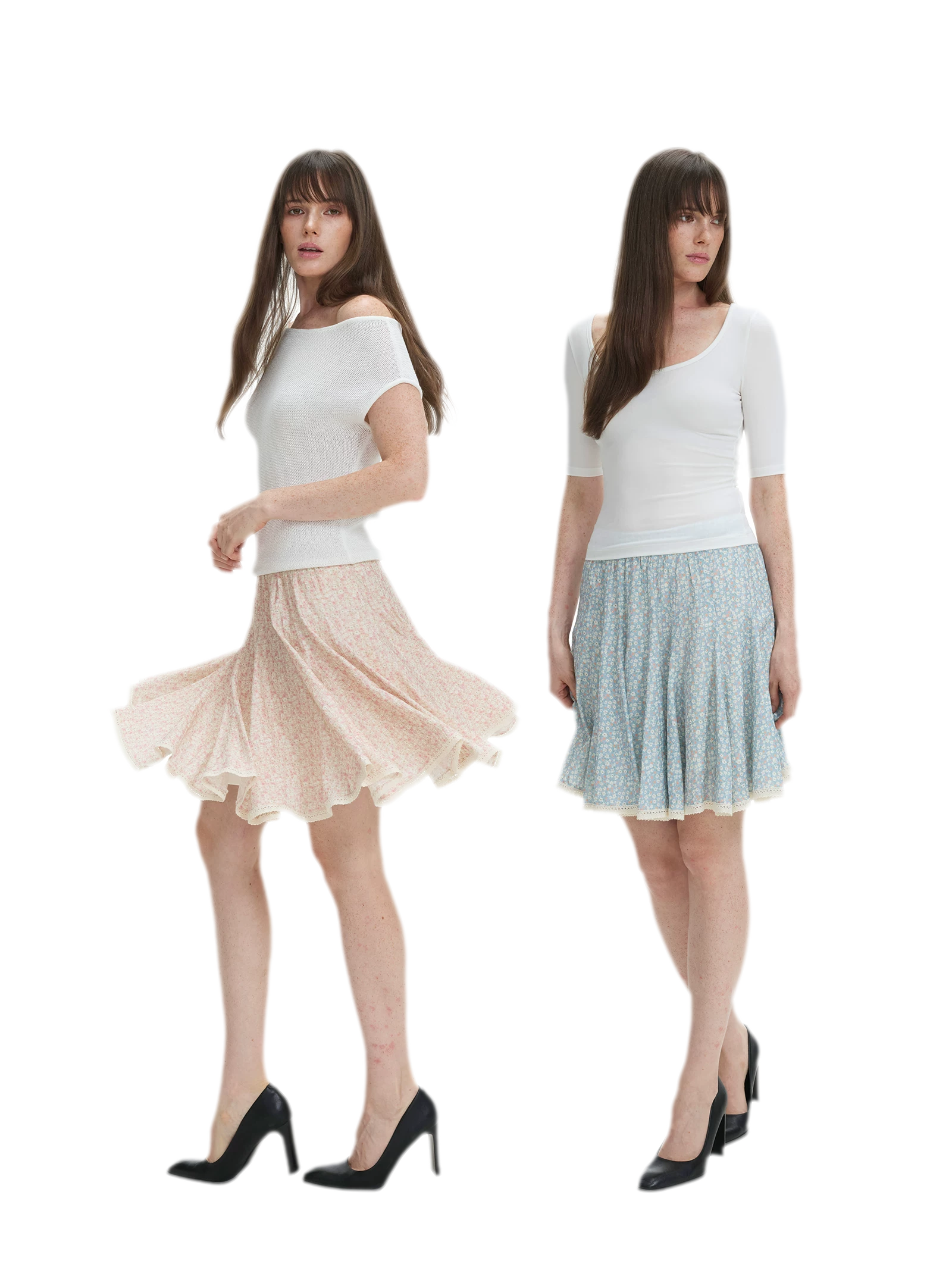 Floral Lace Midi Skirt