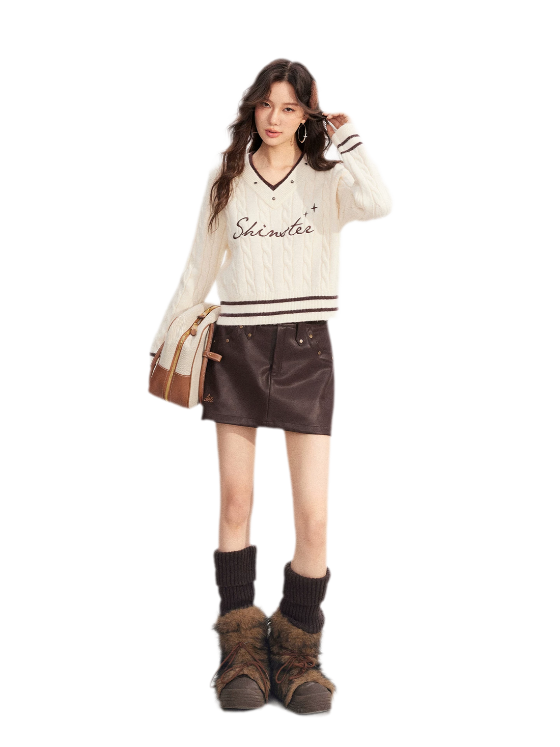 Cable Knit Cropped Sweater