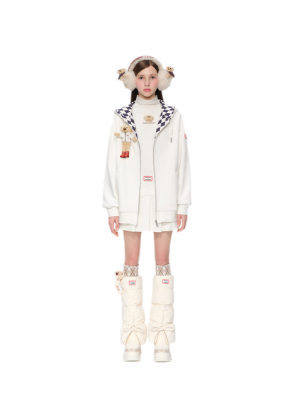 Áo hoodie oversized khóa kéo lót nỉ