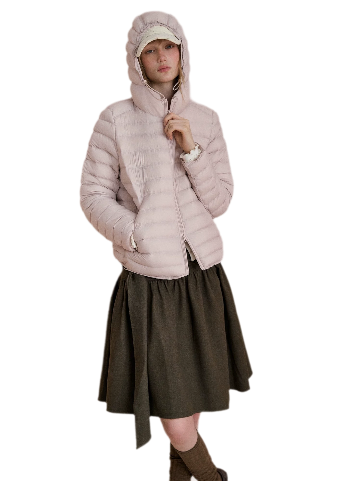 Lightweight Quilted Hooded Down Jacket