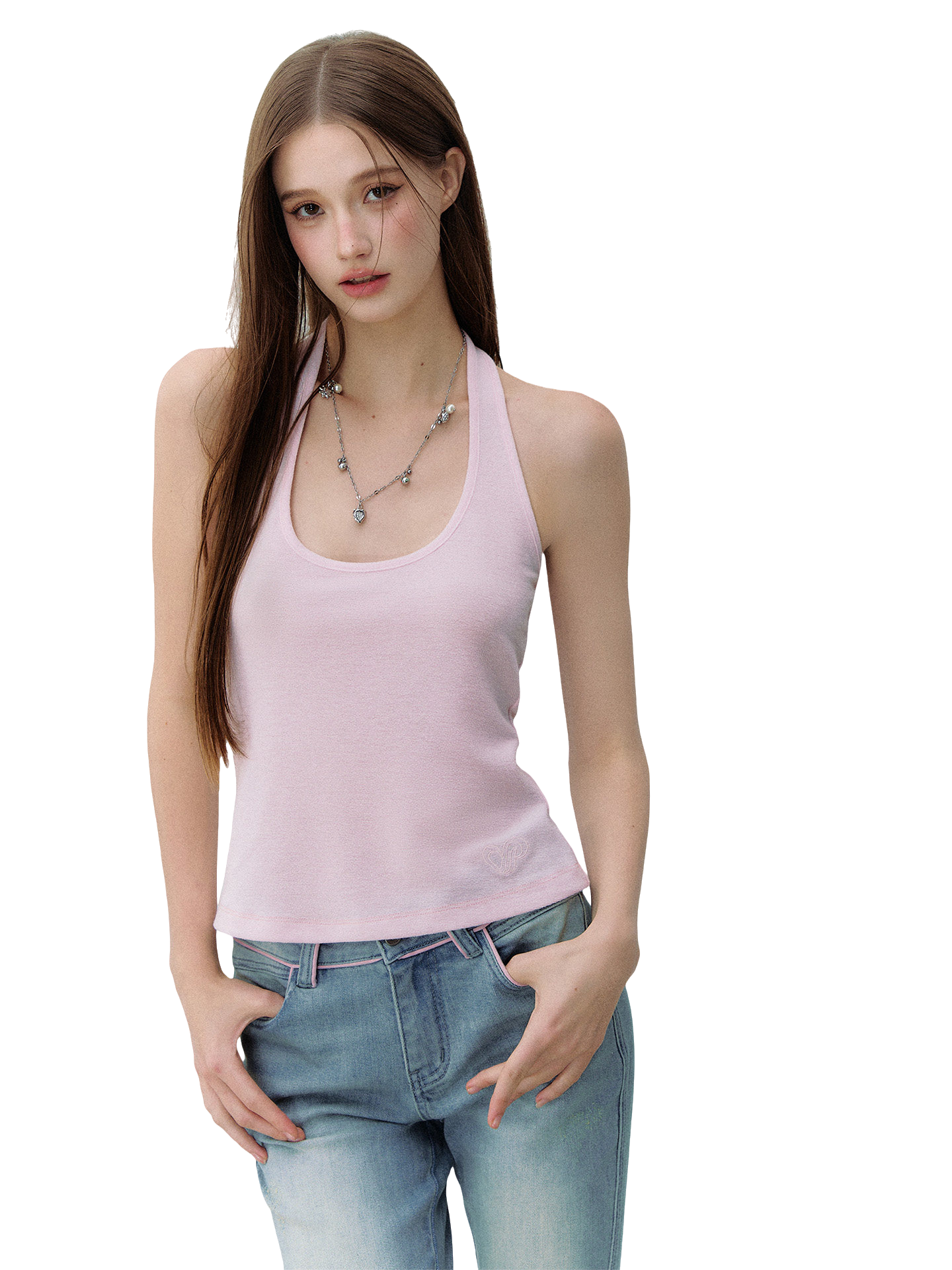 Dopamine Colorful Halter U-Neck Sleeveless Top