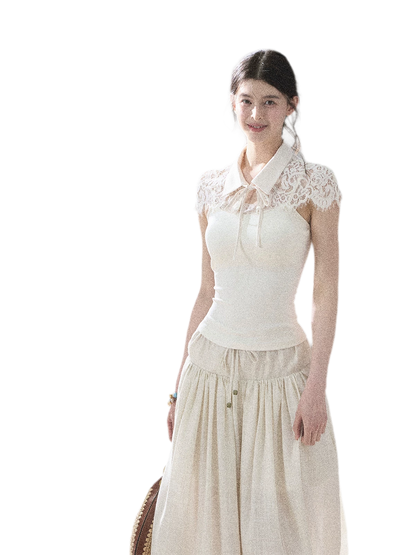 "Moonlight Rose Poem" Lace Puff Dress