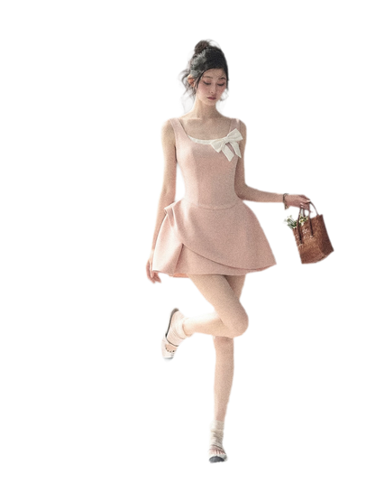 Sleek Bowknot Mini Dress