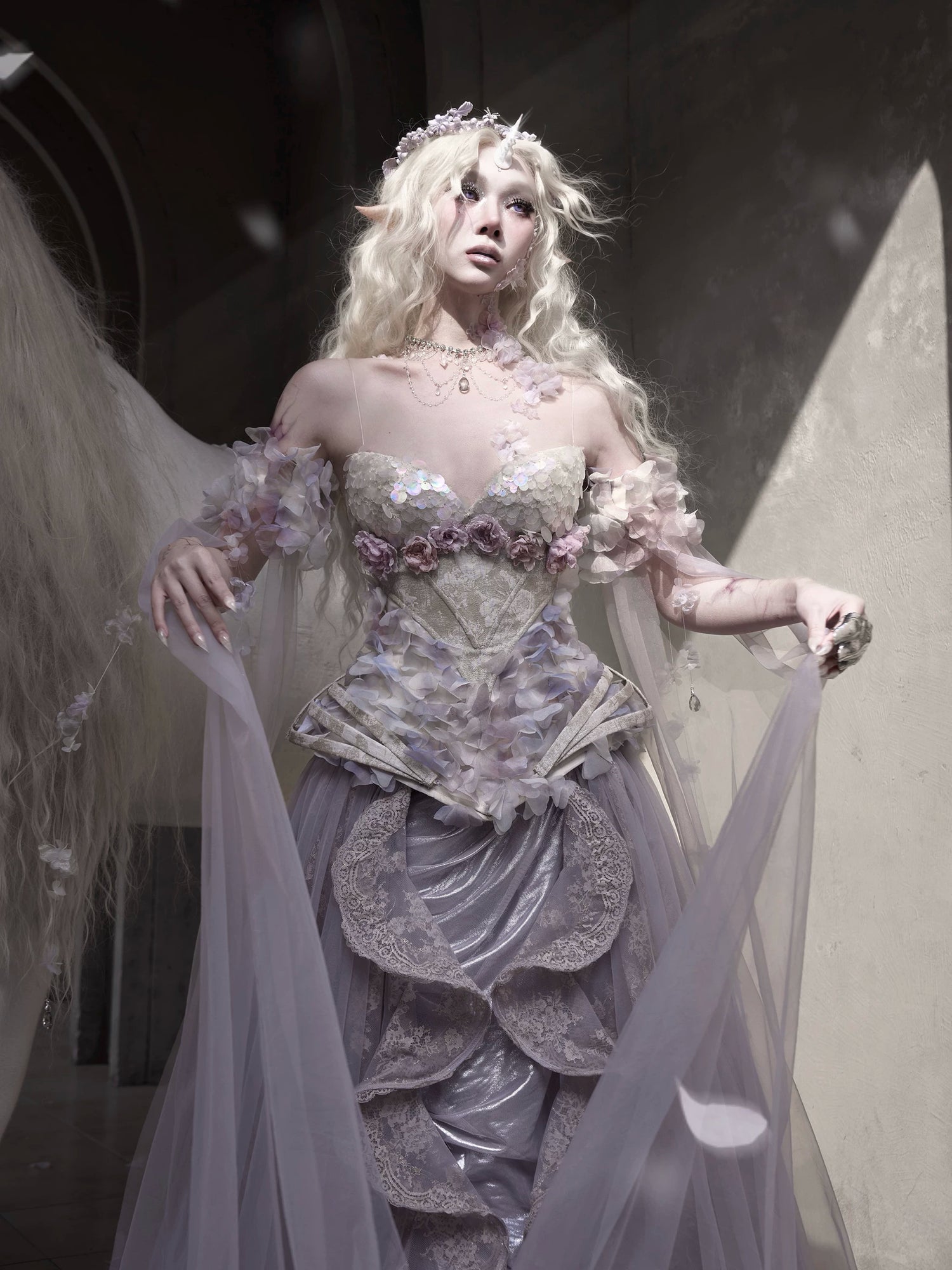 Iridescent Fishbone Corset Top