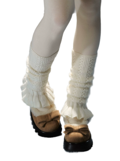 Plush Bow Platform Mary Janes