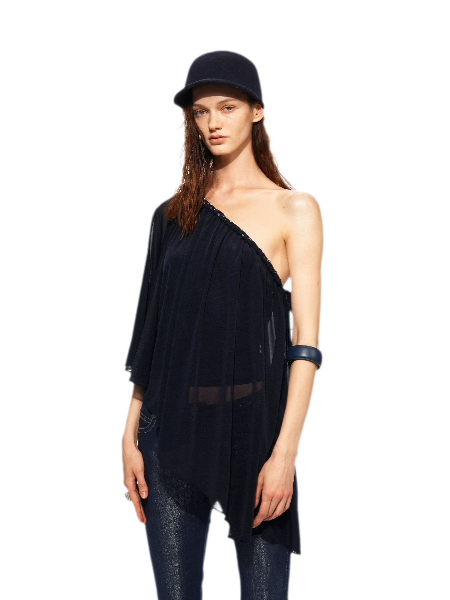 Handwoven Chain Cape Blouse