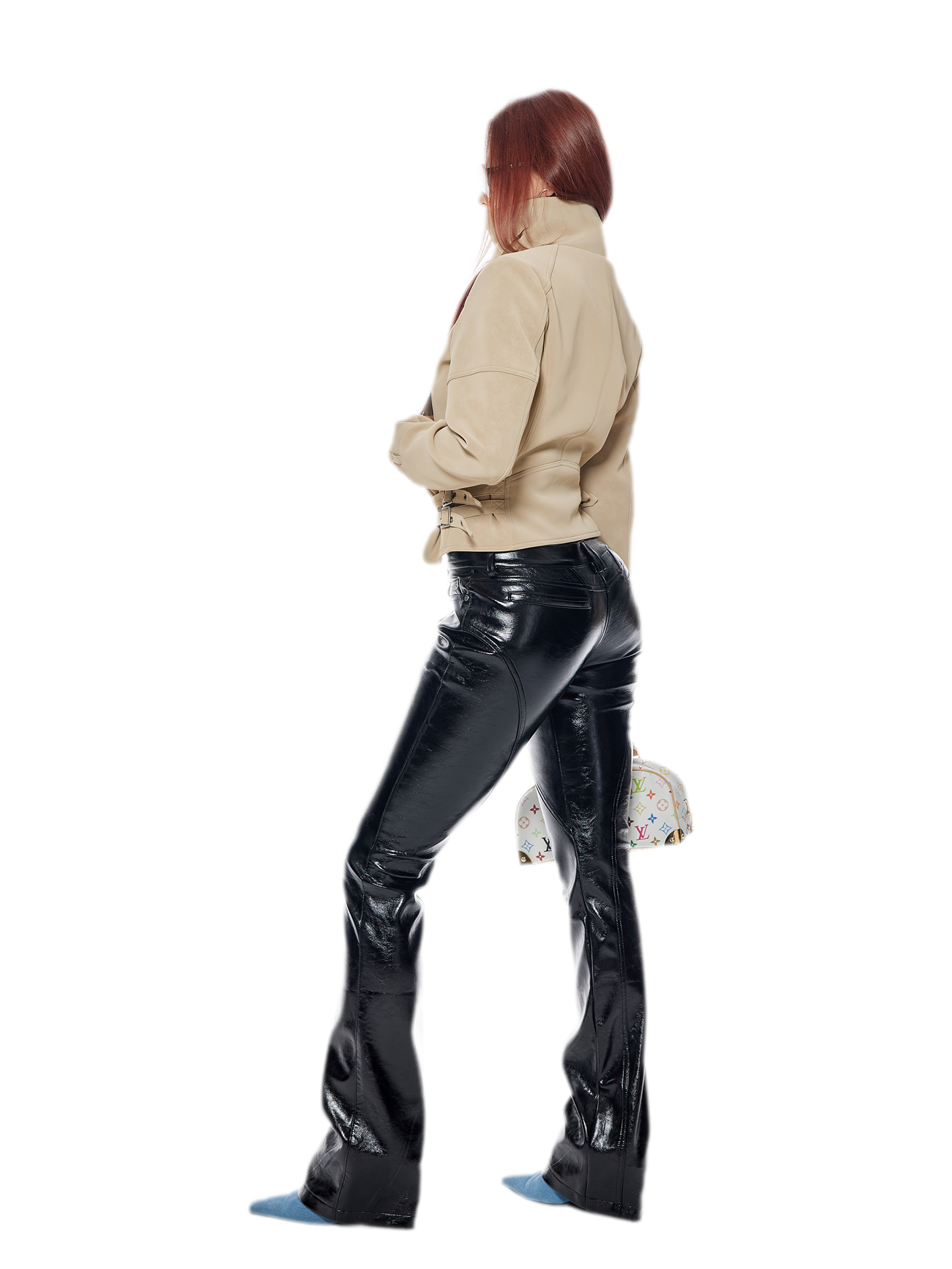 Black PU Flared Pants