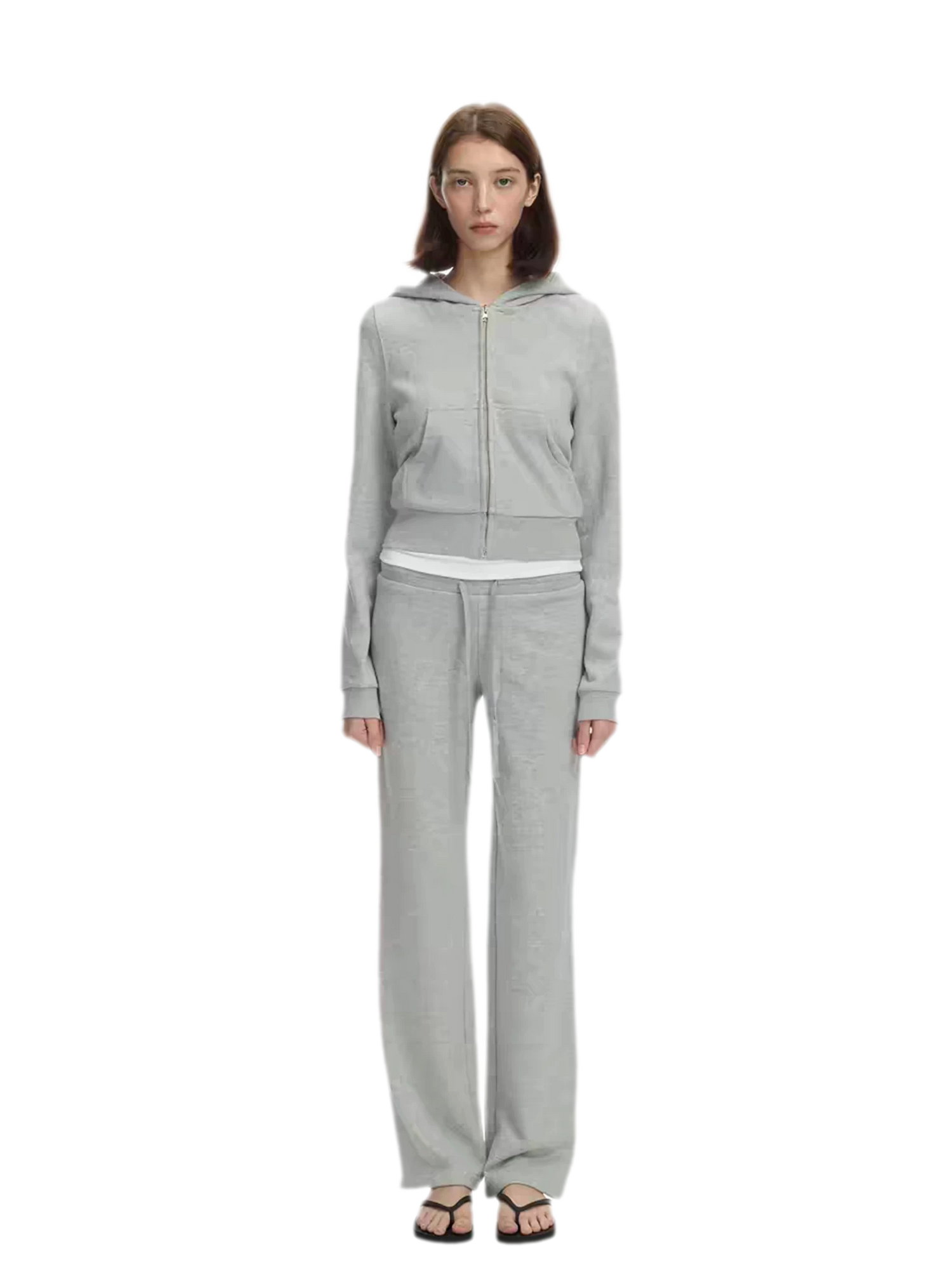Washed Ribbed Low-Rise Sweatpants