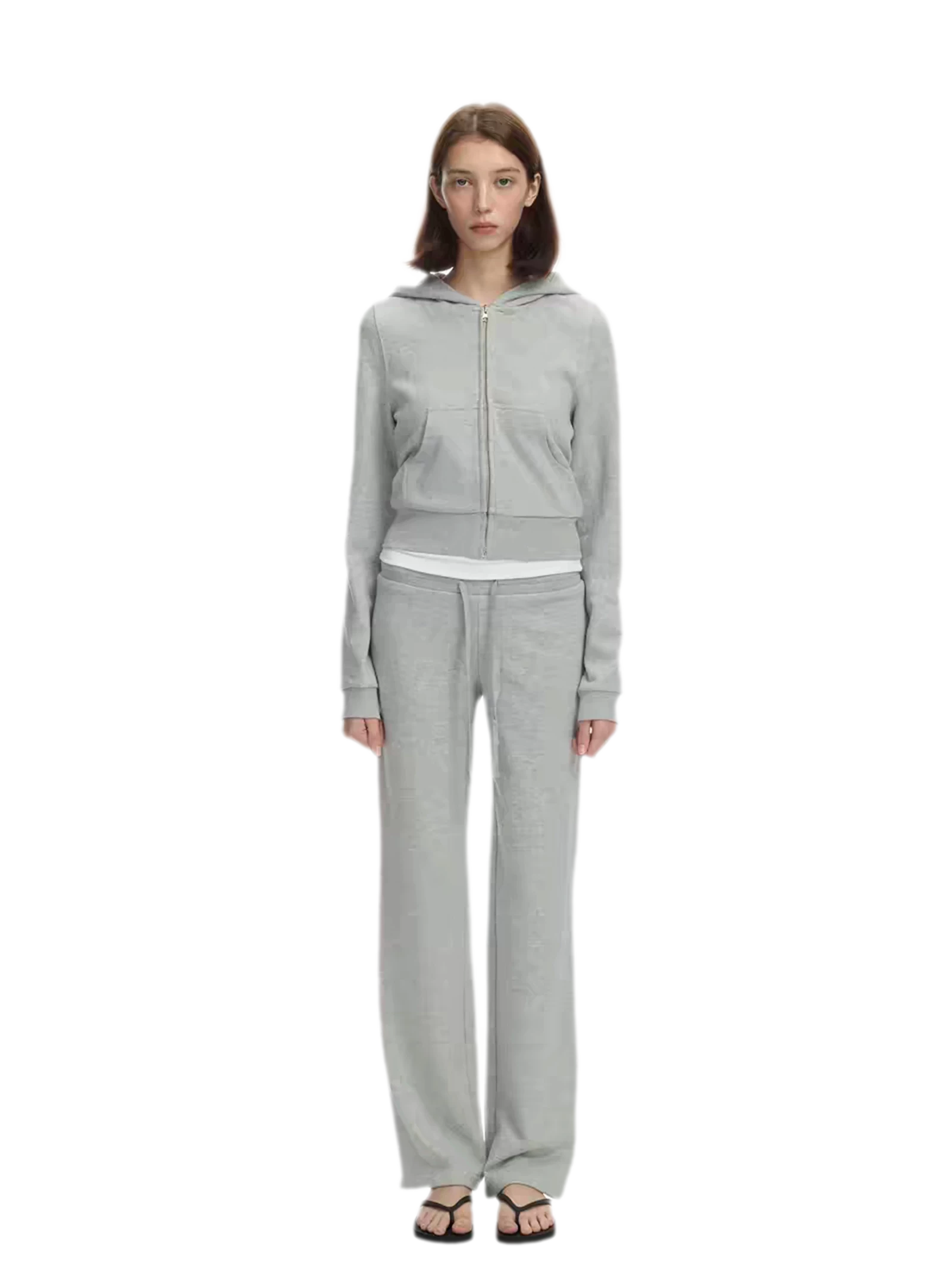Washed Ribbed Low-Rise Sweatpants